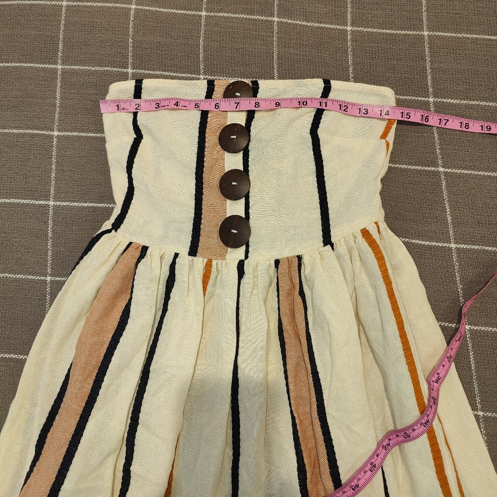 ASOS Bandeau Midi Sun Dress Coconut Buttons - Picture 4 of 11